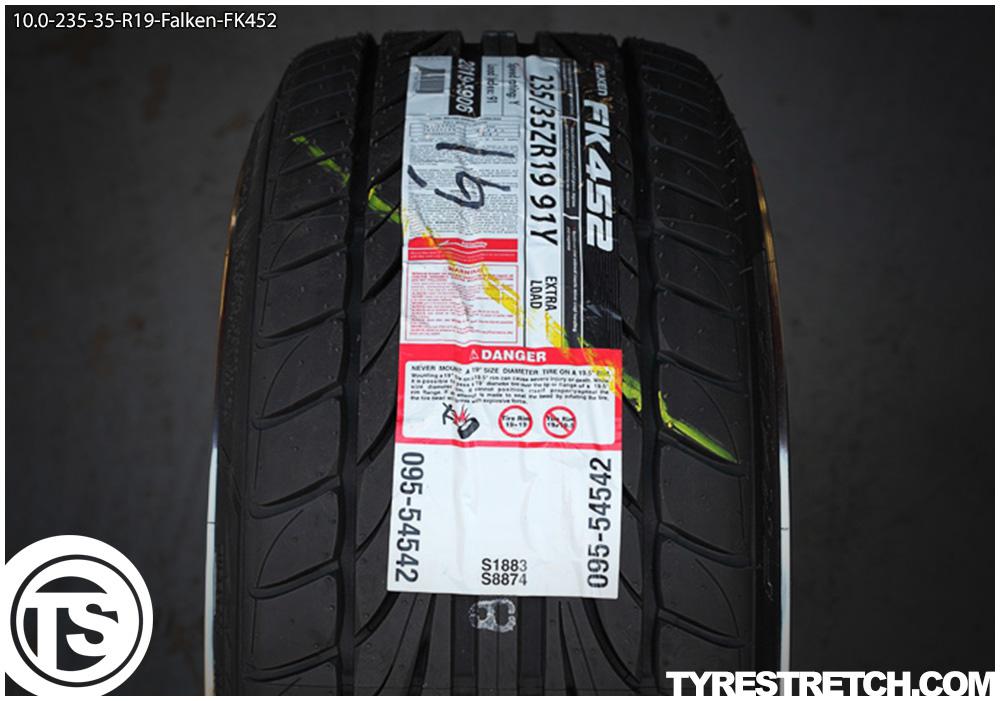 An example of tyre stretch: 235/35 R19 on 10.0J – FALKEN