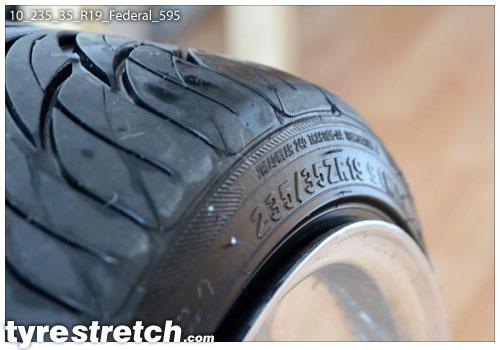 An example of tyre stretch: 235/35 R19 on 10.0J – FEDERAL