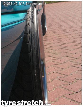 An example of tyre stretch: 235/40 R17 on 10.0J – BRIDGESTONE