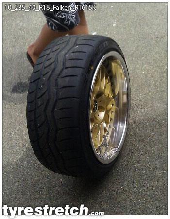 An example of tyre stretch: 235/40 R18 on 10.0J – FALKEN