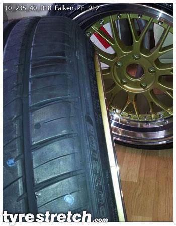 An example of tyre stretch: 235/40 R18 on 10.0J – FALKEN