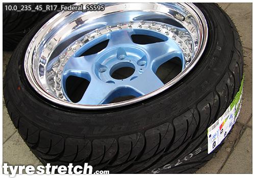An example of tyre stretch: 235/45 R17 on 10.0J – FEDERAL