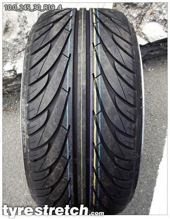 An example of tyre stretch: 245/30 R19 on 10.0J