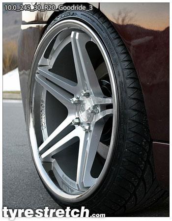 An example of tyre stretch: 245/30 R20 on 10.0J – GOODRIDE