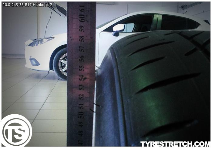 An example of tyre stretch: 245/35 R17 on 10.0J – HANKOOK (BROCK)