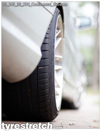 An example of tyre stretch: 245/35 R18 on 10.0J – CONTINENTAL