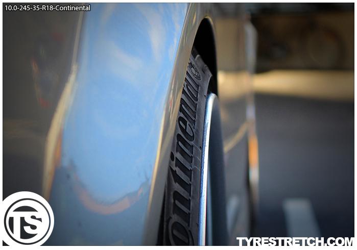 An example of tyre stretch: 245/35 R18 on 10.0J – CONTINENTAL