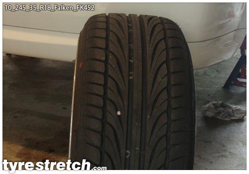 An example of tyre stretch: 245/35 R18 on 10.0J – FALKEN