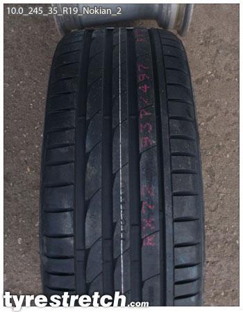 An example of tyre stretch: 245/35 R19 on 10.0J – NOKIAN
