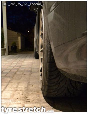 An example of tyre stretch: 245/35 R20 on 10.0J – FEDERAL