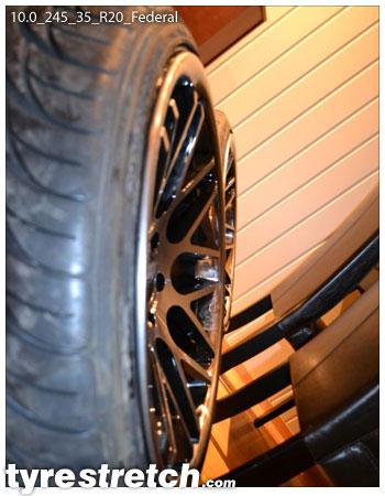An example of tyre stretch: 245/35 R20 on 10.0J – FEDERAL