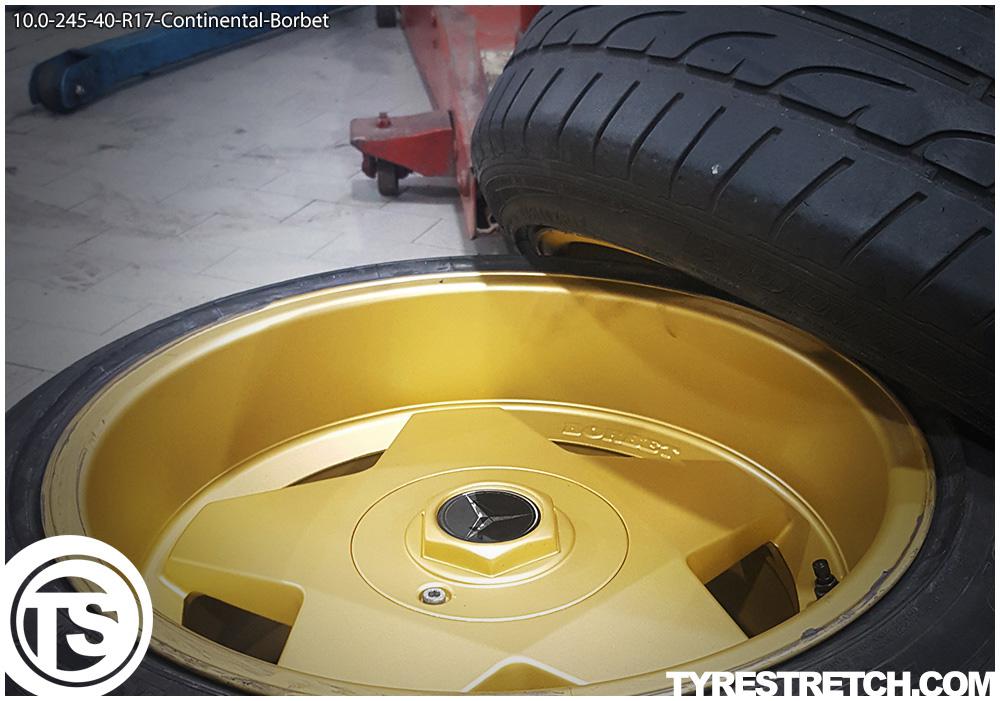 An example of tyre stretch: 245/40 R17 on 10.0J – CONTINENTAL (BORBET)