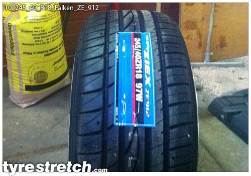 An example of tyre stretch: 245/40 R18 on 10.0J – FALKEN
