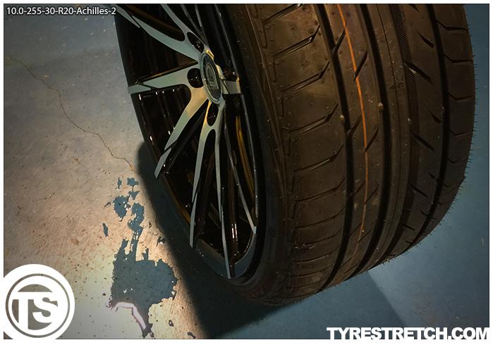 An example of tyre stretch: 255/30 R20 on 10.0J – ACHILLES