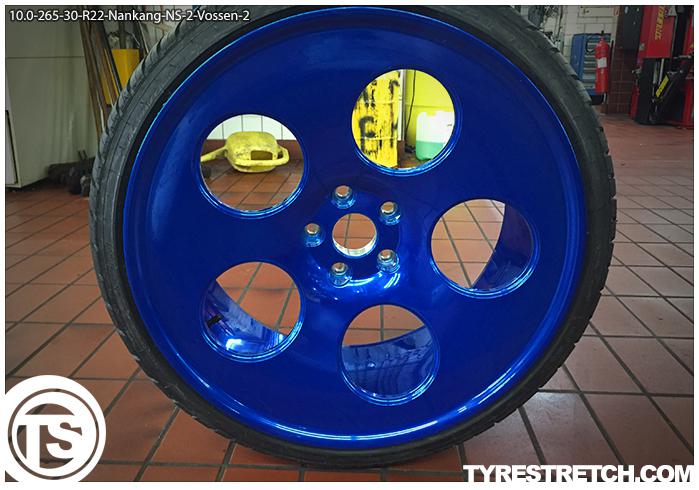 An example of tyre stretch: 265/30 R22 on 10.0J – NANKANG (VOSSEN)