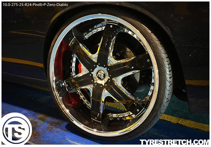 An example of tyre stretch: 275/25 R24 on 10.0J – PIRELLI (DIABLO)