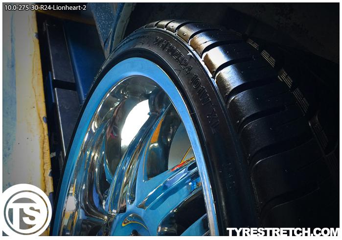 An example of tyre stretch: 275/30 R24 on 10.0J – LIONHEART