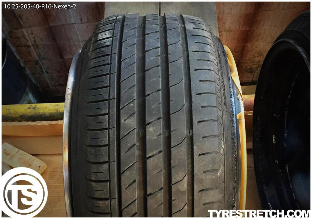 An example of tyre stretch: 205/40 R16 on 10.25J – NEXEN