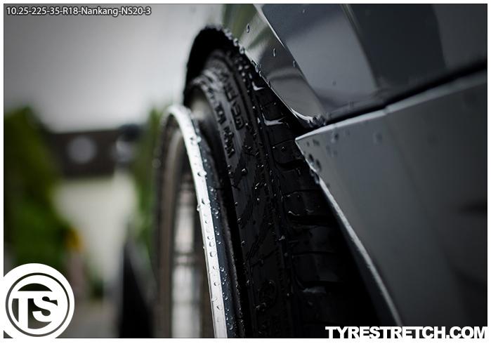 An example of tyre stretch: 225/35 R18 on 10.25J – NANKANG