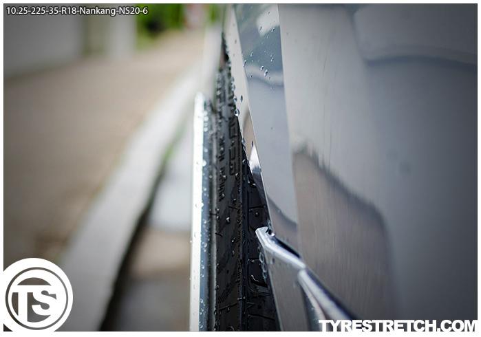 An example of tyre stretch: 225/35 R18 on 10.25J – NANKANG