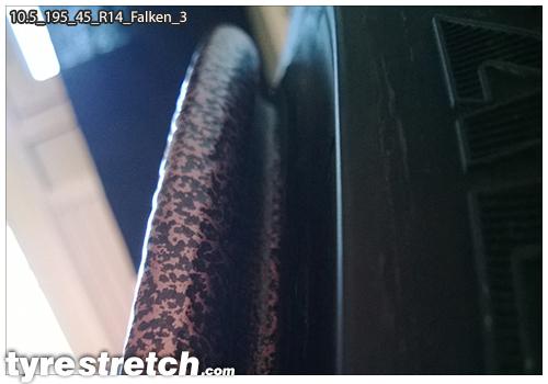 An example of tyre stretch: 195/45 R14 on 10.5J – FALKEN