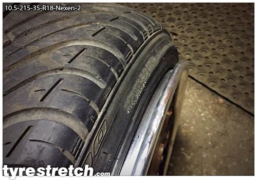 An example of tyre stretch: 215/35 R18 on 10.5J – NEXEN
