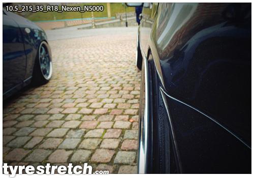 An example of tyre stretch: 215/35 R18 on 10.5J – NEXEN