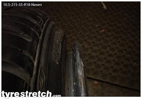 An example of tyre stretch: 215/35 R18 on 10.5J – NEXEN