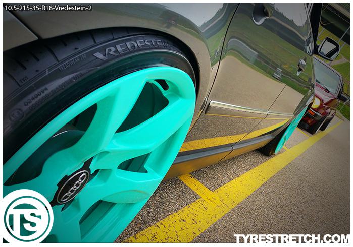 An example of tyre stretch: 215/35 R18 on 10.5J – VREDESTEIN