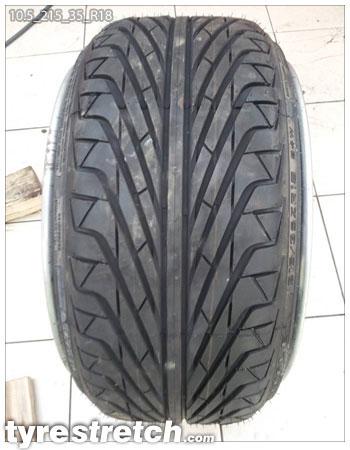 An example of tyre stretch: 215/35 R18 on 10.5J