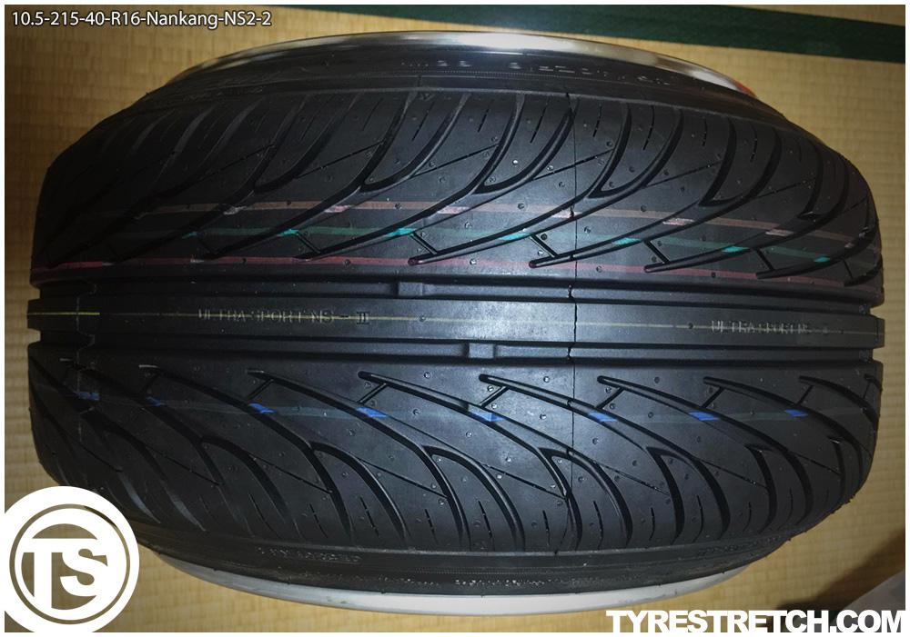 An example of tyre stretch: 215/40 R16 on 10.5J – NANKANG