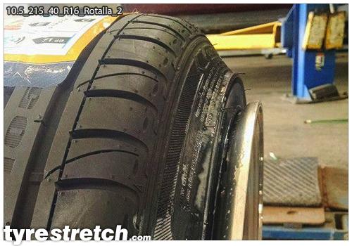 An example of tyre stretch: 215/40 R16 on 10.5J – ROTALLA