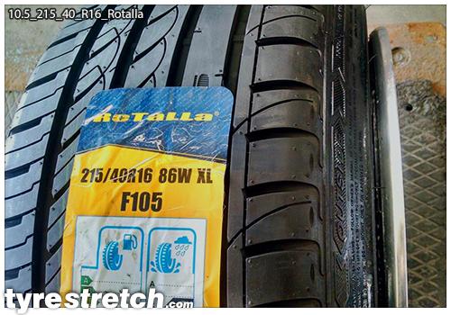 An example of tyre stretch: 215/40 R16 on 10.5J – ROTALLA