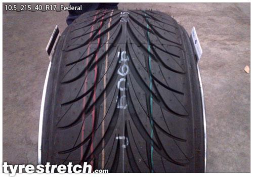 An example of tyre stretch: 215/40 R17 on 10.5J – FEDERAL