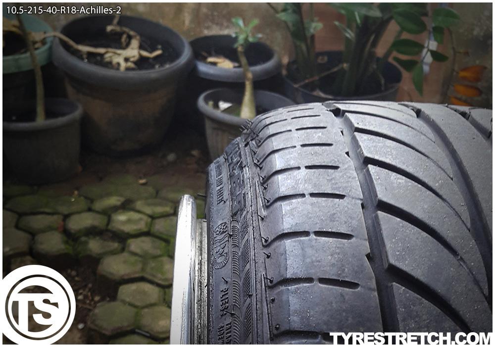 An example of tyre stretch: 215/40 R18 on 10.5J – ACHILLES