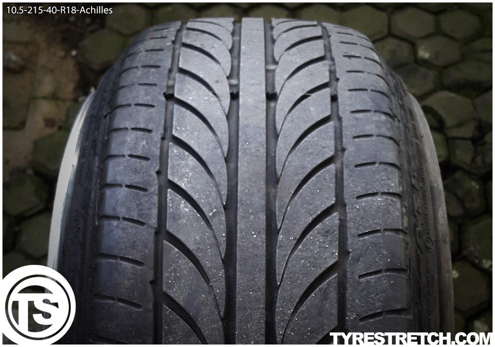 An example of tyre stretch: 215/40 R18 on 10.5J – ACHILLES