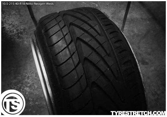 An example of tyre stretch: 215/40 R18 on 10.5J – NITTO (WEDS)