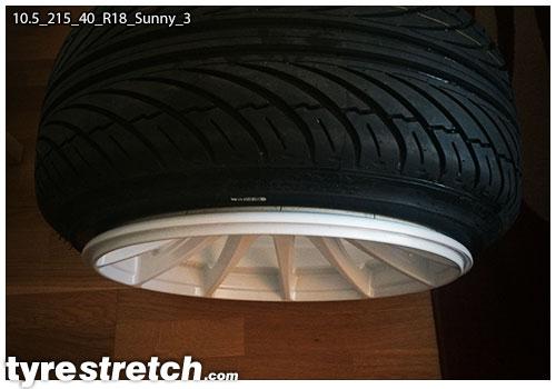 An example of tyre stretch: 215/40 R18 on 10.5J – SUNNY