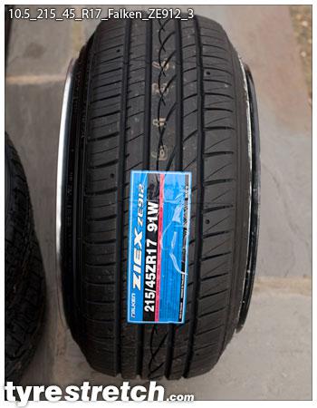 An example of tyre stretch: 215/45 R17 on 10.5J – FALKEN