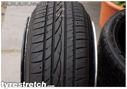 An example of tyre stretch: 215/45 R17 on 10.5J – FALKEN