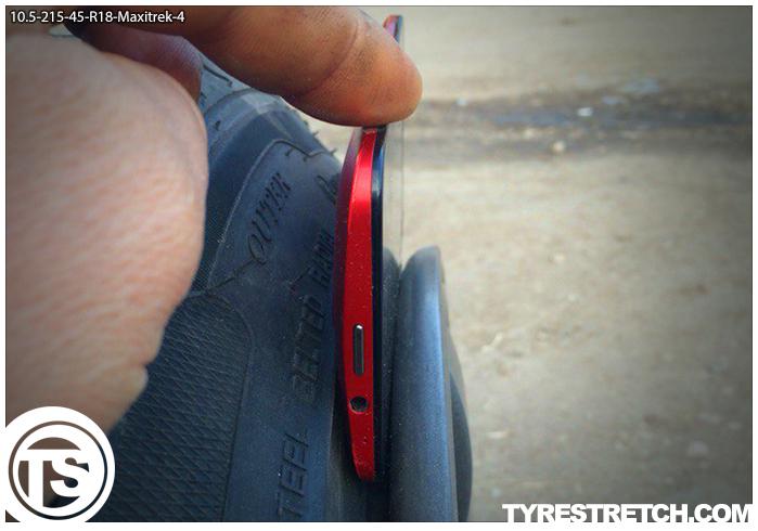 An example of tyre stretch: 215/45 R18 on 10.5J – MAXTREK