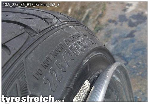 An example of tyre stretch: 225/35 R17 on 10.5J – FALKEN