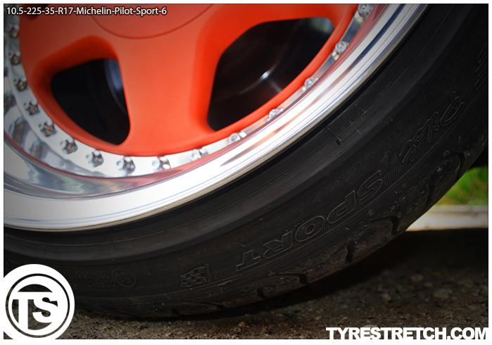 An example of tyre stretch: 225/35 R17 on 10.5J – MICHELIN