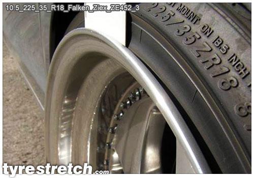An example of tyre stretch: 225/35 R18 on 10.5J – FALKEN