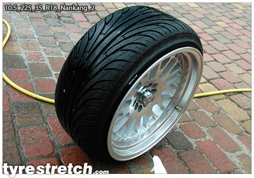 An example of tyre stretch: 225/35 R18 on 10.5J – NANKANG