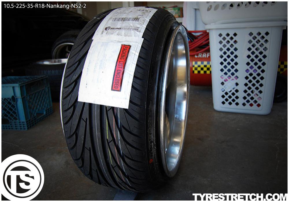 An example of tyre stretch: 225/35 R18 on 10.5J – NANKANG