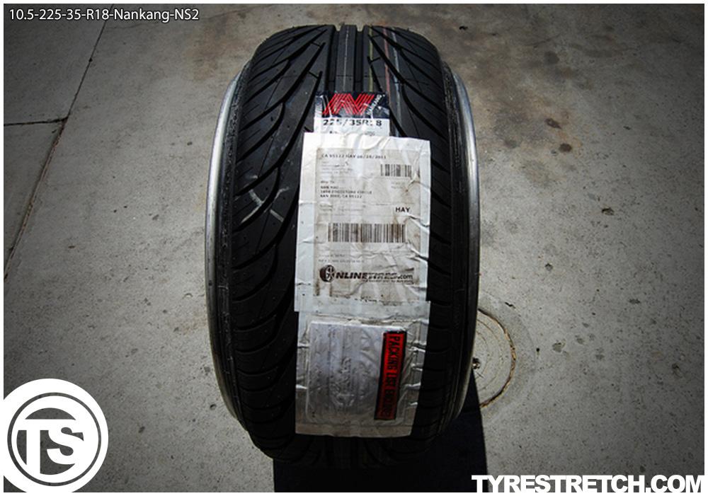 An example of tyre stretch: 225/35 R18 on 10.5J – NANKANG