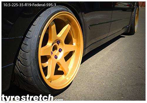 An example of tyre stretch: 225/35 R19 on 10.5J – FEDERAL