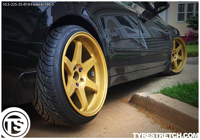 An example of tyre stretch: 225/35 R19 on 10.5J – FEDERAL