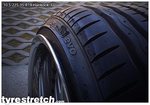 An example of tyre stretch: 225/35 R19 on 10.5J – HANKOOK